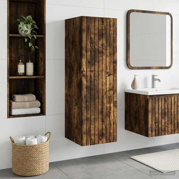 Стенно Баня Кабинет Опушен дъб 33 x 34,5 x 60 см