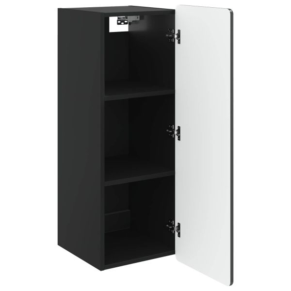 Стенно шкафче Черно 33 x 34,5 x 94 см Инженерна дървесина