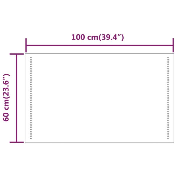 LED огледало за баня, 60x100 см