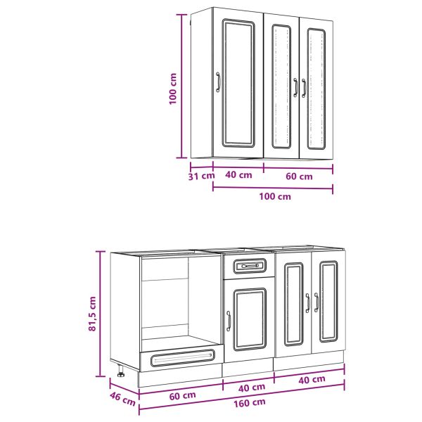 Кухненски единица KALMAR 5 pcs Бяло Инженерна дървесина