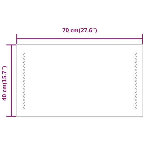 LED огледало за баня, 40x70 см