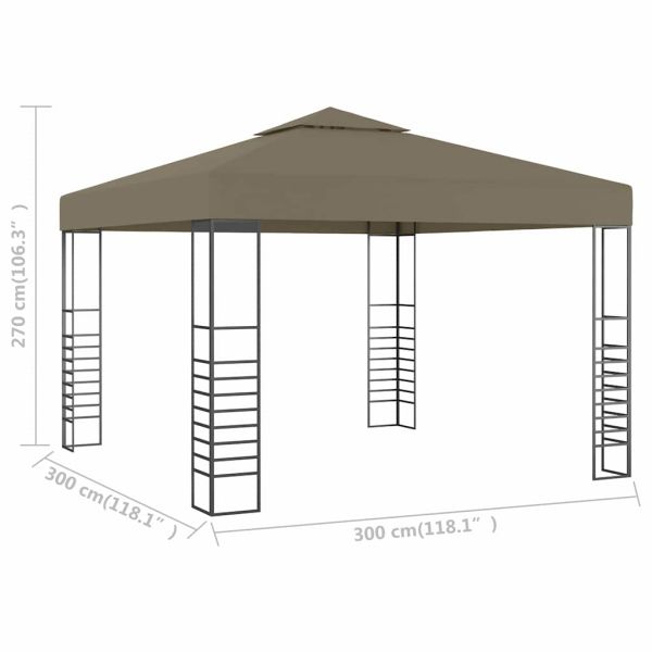 Градинска шатра, 3x3 м, таупе, 180 г/м²