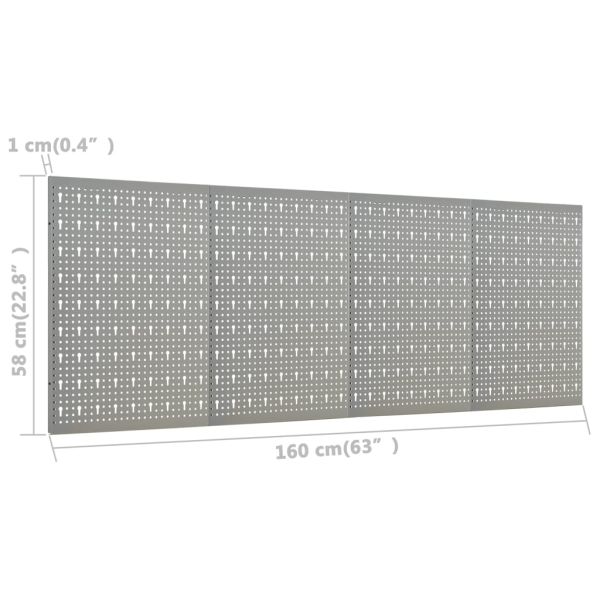 Стенни панели за инструменти, 4 бр, 40x58 см, стомана