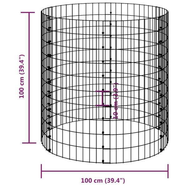 Градински компостер Ø100x100 см поцинкована стомана