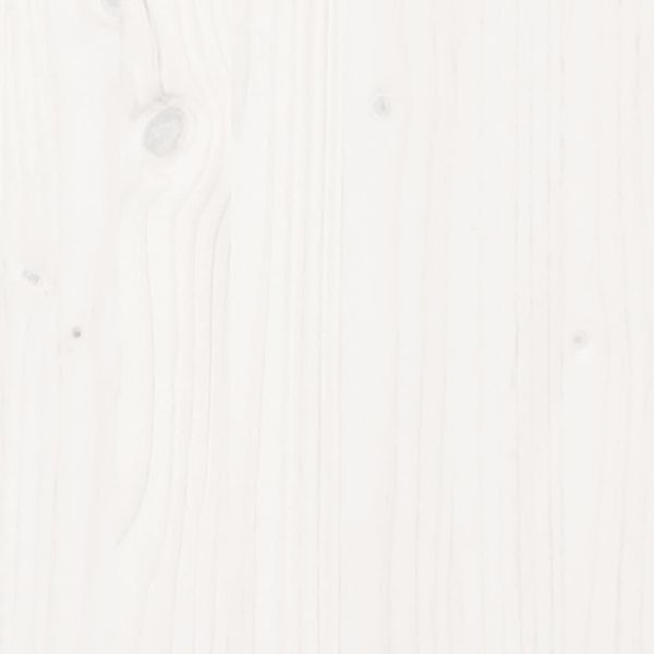 Рамка за легло, бяла, дърво масив, 120x200 см