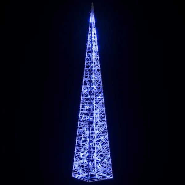 Акрилен декоративен LED светещ конус, син, 120 см
