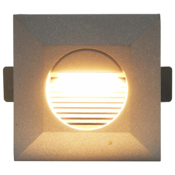 Фасадни LED аплици, 6 бр, 2 W, сребристи, квадратни