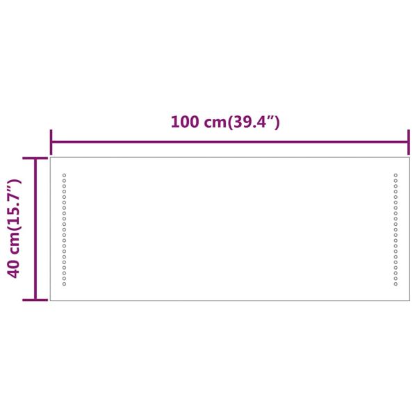 LED огледало за баня, 100x40 см