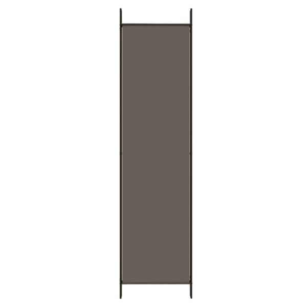 Параван за стая, 5 панела, антрацит, 250x200 cм, текстил