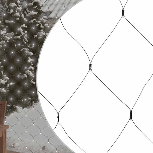 Коледна светеща мрежа студенобяла 3x3 м 306 LED закрито/открито