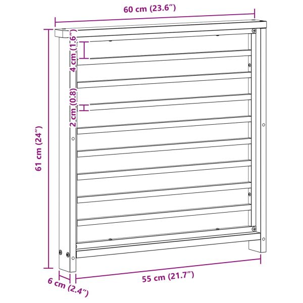 Подлакътник 2 бр. Натурално 60 x 6 x 61 см