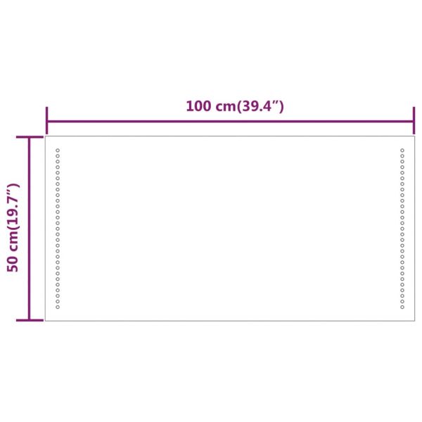 LED огледало за баня, 50x100 см