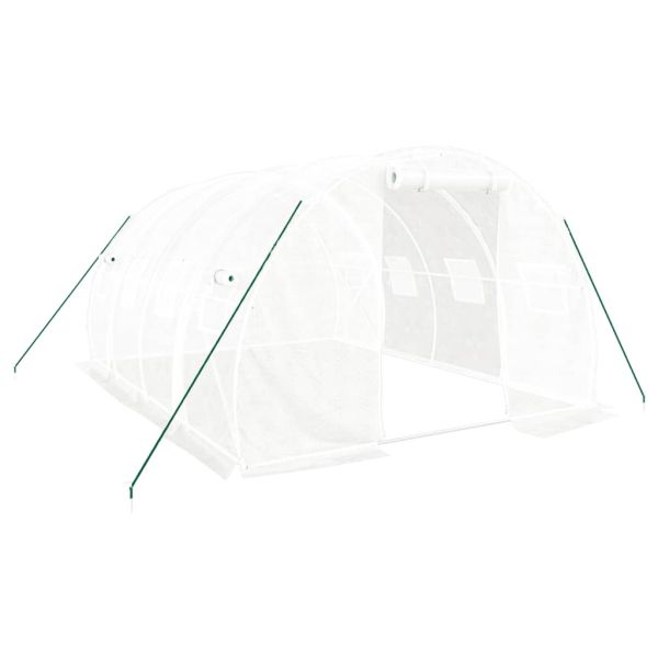 Оранжерия със стоманена рамка, бяла, 12 м², 4x3x2 м