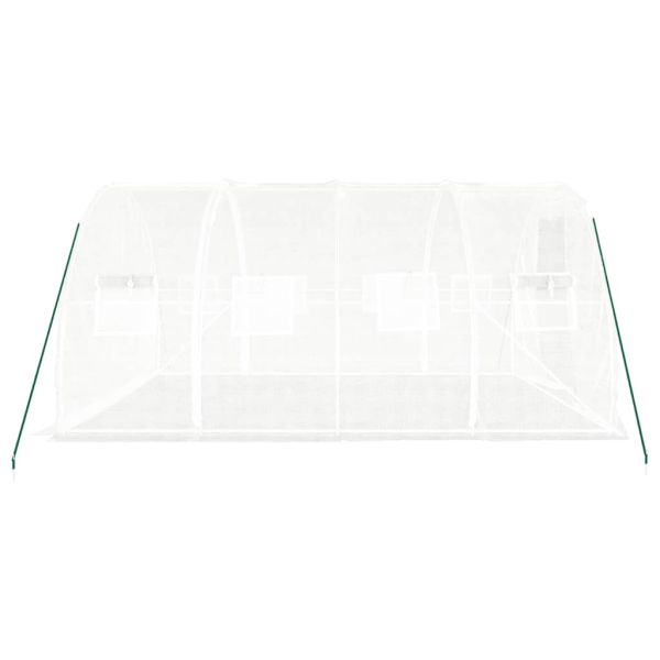Оранжерия със стоманена рамка, бяла, 12 м², 4x3x2 м