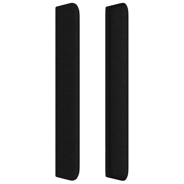Горна табла за легло с уши, черна, 83x16x118/128 см, плат