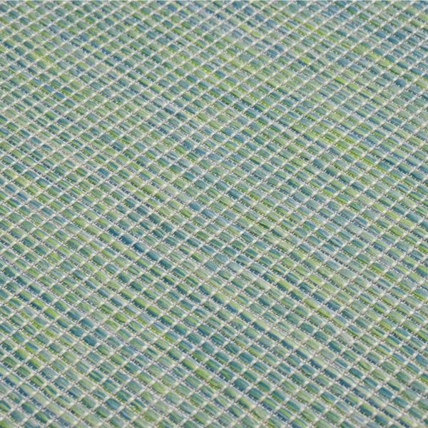 Градински плоскотъкан килим, 100x200 см, тюркоазен