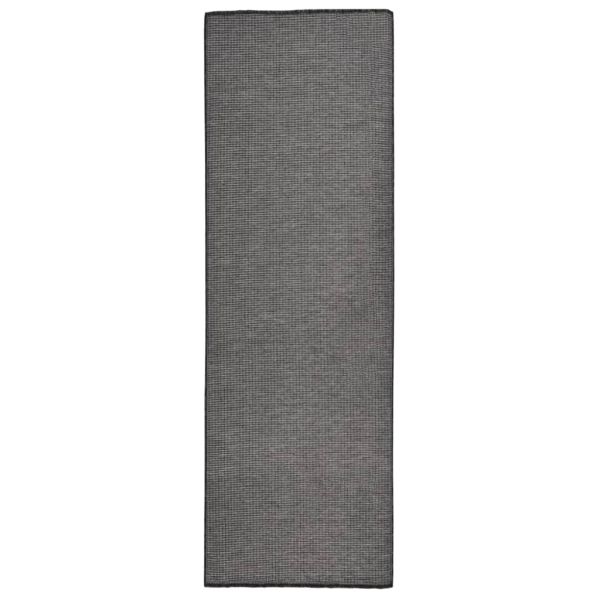 Градински плоскотъкан килим, 80x250 см, сив