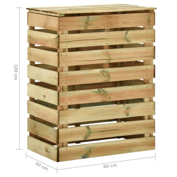 Градински ламелен компостер, 80x50x100 см, импрегниран бор