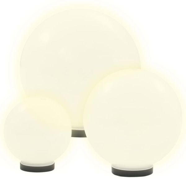 Градински сфери за LED лампи, 6 бр, 20/30/40 см, PMMA