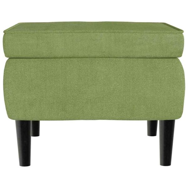 Фотьойл Wingback с табуретка, светлозелено, кадифе
