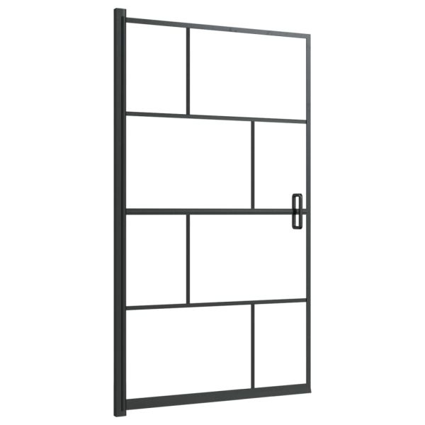 Душ параван, ESG стъкло, 80x140 см, черен