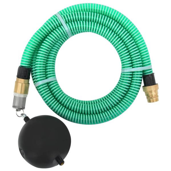 Смукателен маркуч с месингови съединители зелен 1,1" 20 м PVC