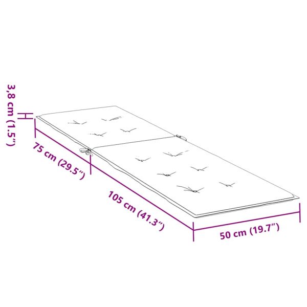Възглавница за стол шезлонг зелена (75+105)x50x4 см