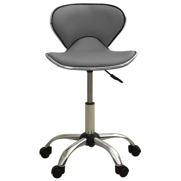 323678 Salon Spa Stool Grey Faux Leather