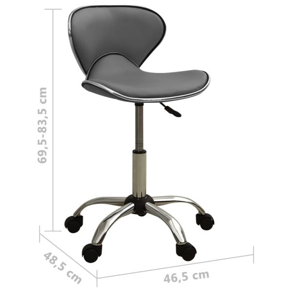 323678 Salon Spa Stool Grey Faux Leather