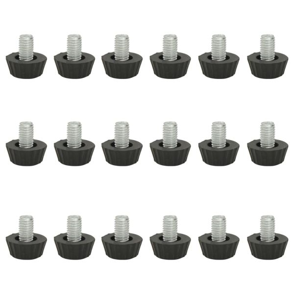 Adjustable Furniture Feet M8 18 pcs Black