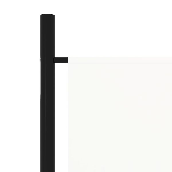 Параван за стая, 5 панела, бял, 250x180 см