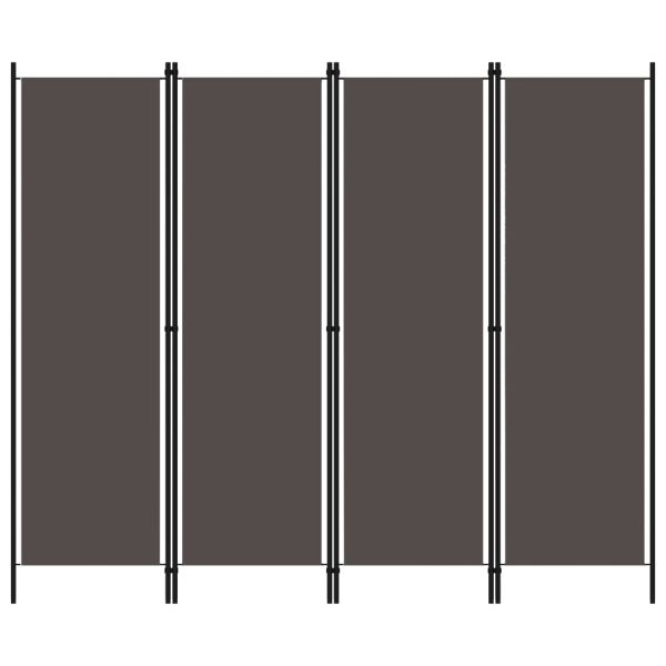 Параван за стая, 4 панела, антрацит, 200x180 см