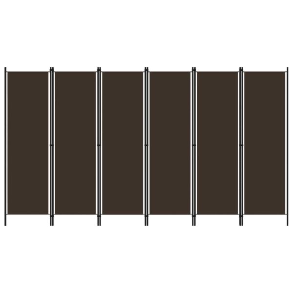Параван за стая, 6 панела, кафяв, 300x180 cм