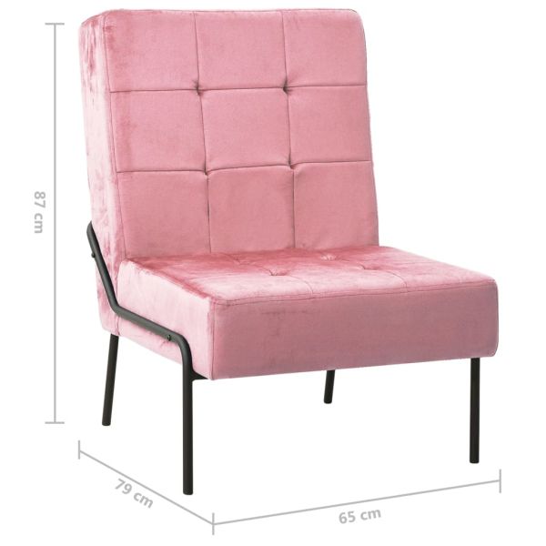 Стол за релаксация, 65x79x87 см, розов, кадифе