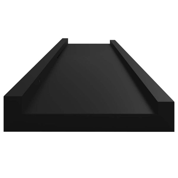 Стенни рафтове, 4 бр, черни, 100x9x3 см