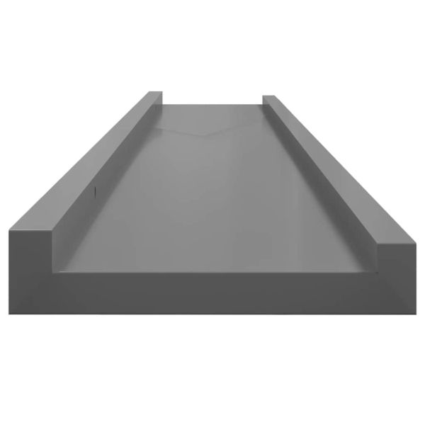 Стенни рафтове, 2 бр, сиви, 100x9x3 см