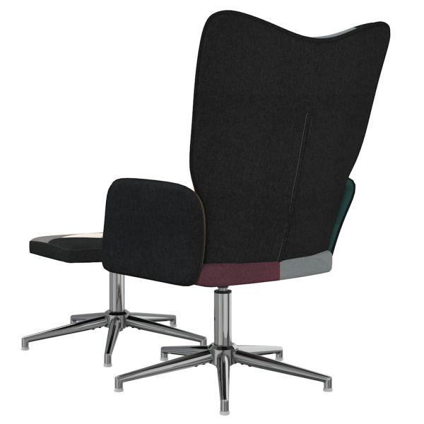 Релаксиращ стол с табуретка, пачуърк, плат