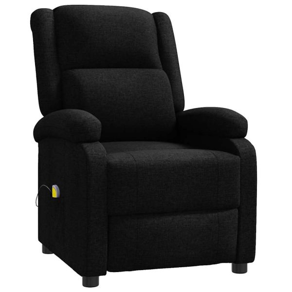 Wingback масажен стол, черен, текстил