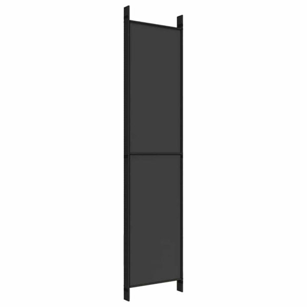 Параван за стая, 5 панела, черен, 250x220 см, текстил