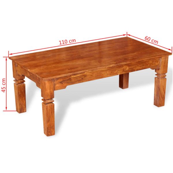 Маса за кафе масивно дърво 110x60x45 см