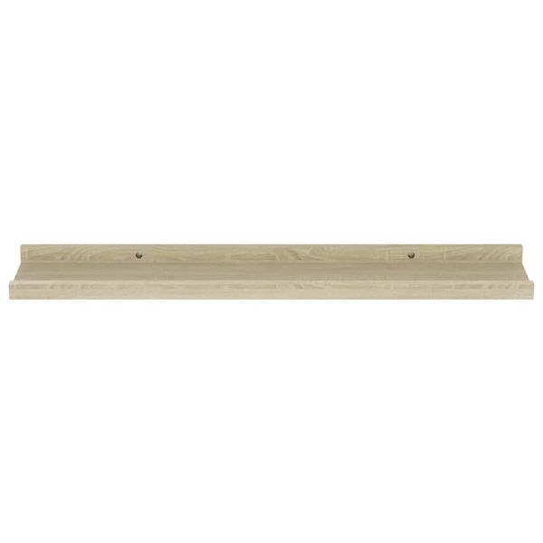 Стенни рафтове, 4 бр, сонома дъб, 60x9x3 см