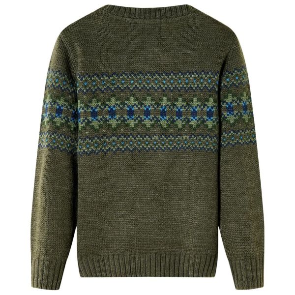 Детски плетен пуловер, каки, 104