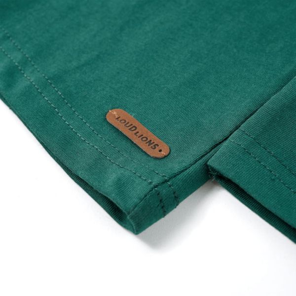 Детска тениска с дълъг ръкав, зелена, 116