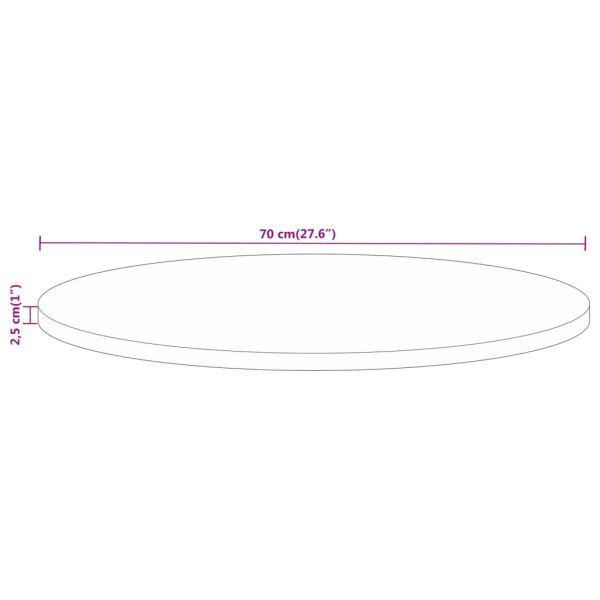 Плот за маса Ø 70x2,5 см кръгло масивно дърво грубо манго