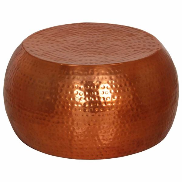 Маса за кафе, месинг, Ø55x28 см, алуминий