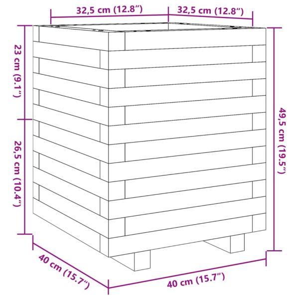 Градинска кашпа 40x40x49,5 см импрегниран бор