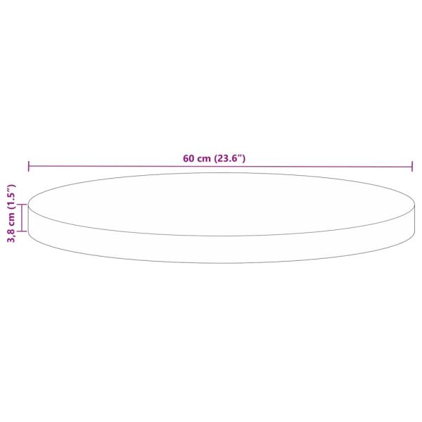 Плот за маса Ø 60x3,8 см кръгъл масивна регенерирана дървесина