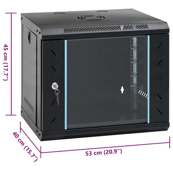 9U стенен мрежов шкаф 19" IP20 53x40x45 см