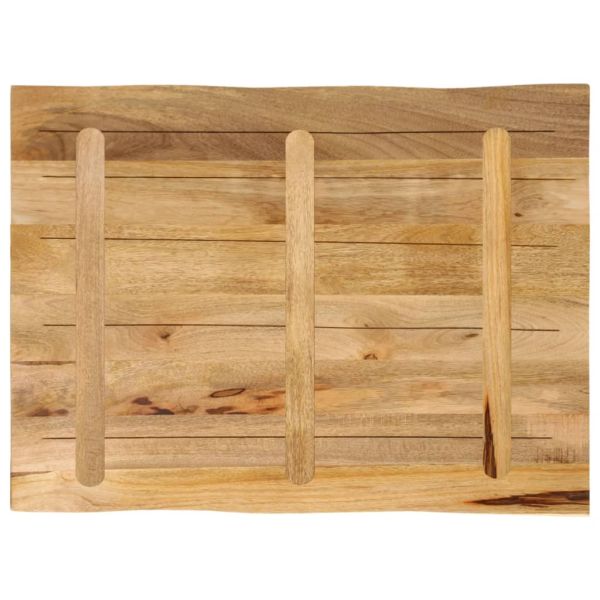 Плот за маса, жив ръб, 90x60x3,8 см, масивно дърво грубо манго