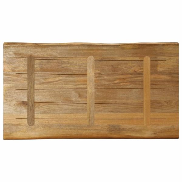Плот за маса, жив ръб, 100x60x2,5 см, масивно дърво грубо манго